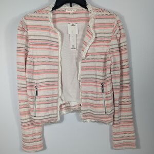Willow & Clay Coral Freyed Blazer Size XS